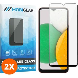 Mobigear Premium Samsung Galaxy A14 Panzerglas Gehärtetes Glas Displayschutz - Hüllenfreundlich - Schwarz (2er Pack)