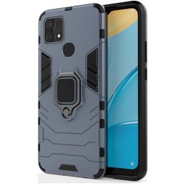 Mobigear Armor Ring OPPO A15 Hülle Hardcase Backcover Stoßfest mit Ringhalter - Blau