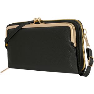 Antonio Fonzo Crossbody Clutch Snap Handytasche - Large - Schwarz