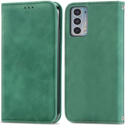 Mobigear Retro Slim Motorola Edge 20 Hülle Klapphülle Geldbörse - Grün