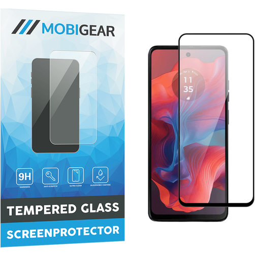 Mobigear Premium Motorola Moto G04 Panzerglas Displayschutz - Hüllenfreundlich - Schwarz