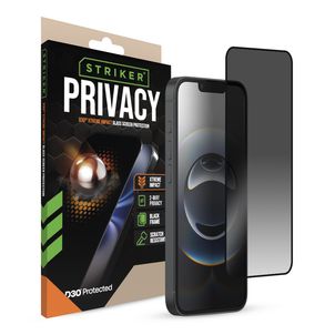 Striker Xtreme Impact Privacy iPhone 13 Panzerglas Gehärtetes Glas Displayschutz Privacy - Hüllenfreundlich - Schwarz