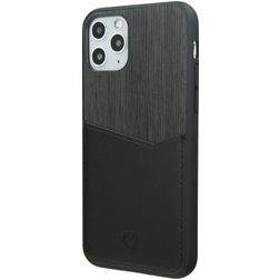 Valenta Card Slot iPhone 11 Pro Max Hülle Echtes Leder Backcover mit Kartenhalter - Schwarz