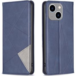 Mobigear Rhombus Slim iPhone 15 Plus Hülle Klapphülle - Blau