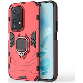 Mobigear Armor Ring HONOR 200 Lite Hülle Hardcase Backcover Stoßfest mit Ringhalter - Rot