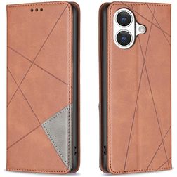 Mobigear Rhombus Slim iPhone 17 Hülle Klapphülle - Braun