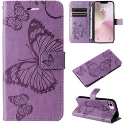 Mobigear Butterfly iPhone 16e Hülle Klapphülle Geldbörse - Lila