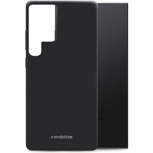 Mobilize Rubber Gelly Samsung Galaxy S24 Ultra Hülle Flexibles TPU Backcover - Matt Black