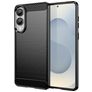 Mobigear Brushed Slim Samsung Galaxy S25 Edge Hülle Flexibles TPU Backcover - Schwarz