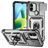 Mobigear Armor Ring Cam Slide Xiaomi Redmi A1 4G Hülle Hardcase Backcover Stoßfest mit Ringhalter und Kamera Slider - Silber