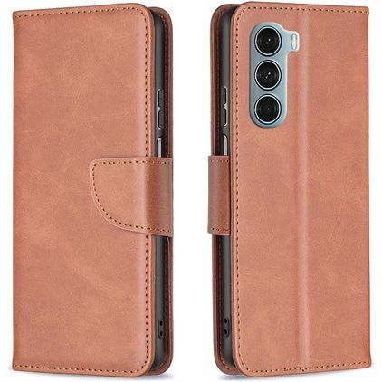 Mobigear Excellent Motorola Moto G200 5G Hülle Klapphülle Geldbörse - Braun