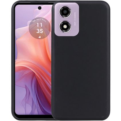 Mobigear Basics Motorola Moto E14 Hülle Flexibles TPU Backcover - Schwarz