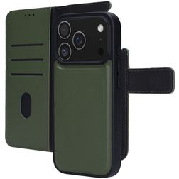 Mobiparts iPhone 17 Pro Hülle Echtes Leder Abnehmbare 2in1 Klapphülle Geldbörse - Grün