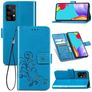 Mobigear Clover Samsung Galaxy A52 Hülle Klapphülle Geldbörse - Blau