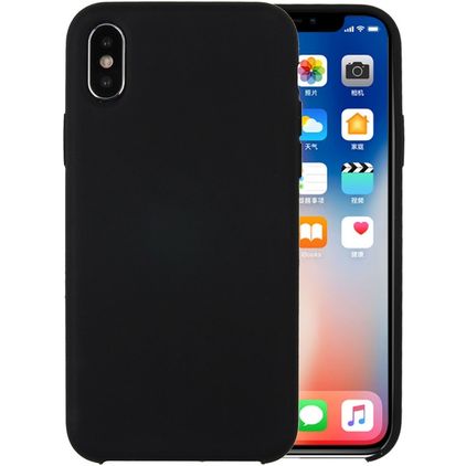 Mobigear Rubber Touch iPhone XS Silikon Hülle Backcover - Schwarz