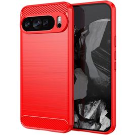 Mobigear Brushed Slim Google Pixel 9 Pro XL Hülle Flexibles TPU Backcover - Rot