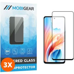 Mobigear Premium OPPO A38 Panzerglas Gehärtetes Glas Displayschutz - Hüllenfreundlich - Schwarz (3er Pack)