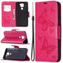 Mobigear Butterfly Xiaomi Redmi Note 9 Hülle Klapphülle Geldbörse - Magenta