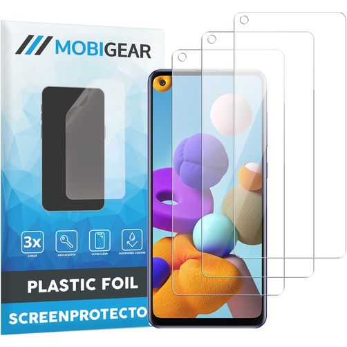 Mobigear Samsung Galaxy A21s Displayschutz Schutzfolie - Hüllenfreundlich (3er Pack)