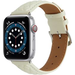 Mobigear Genova Leder Apple Watch Armband Dornschließe - 42/41/40/38 mm - Beige