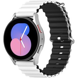 Mobigear Ocean Silikon Smartwatch Armband Dornschließe - 22 mm - Schwarz / Weiß