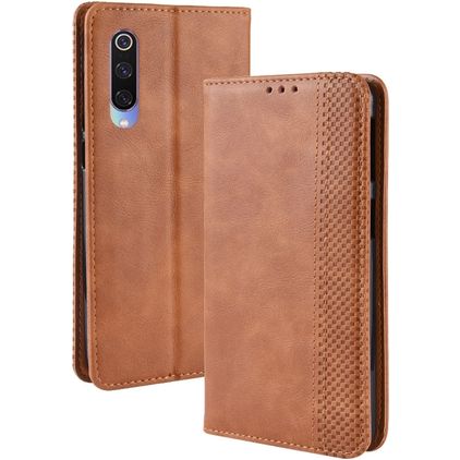 Mobigear Sensation Xiaomi Mi 9 Hülle Klapphülle Geldbörse - Cognac