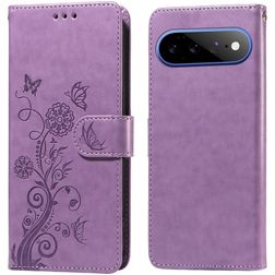 Mobigear Flowers Google Pixel 11 Pro XL Hülle Klapphülle Geldbörse - Lila