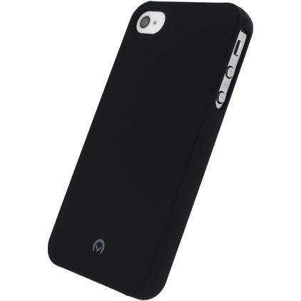 Mobilize Premium Coating iPhone 4 Silikon Hülle Backcover Stoßfest - Schwarz