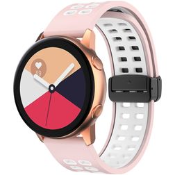 Mobigear Sport Plus Mag Silikon Smartwatch Armband Magnetverschluss - 22 mm - Weiß / Pink
