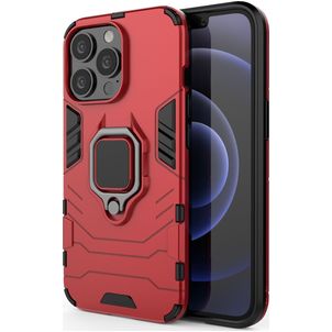 Mobigear Armor Ring iPhone 13 Pro Hülle Hardcase Backcover Stoßfest mit Ringhalter - Rot