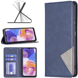 Mobigear Rhombus Slim Samsung Galaxy A23 Hülle Klapphülle - Blau