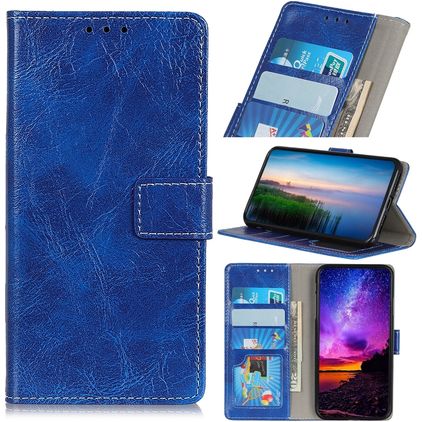 Mobigear Basic Samsung Galaxy A20e Hülle Klapphülle Geldbörse - Blau