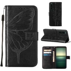 Mobigear Butterfly Sony Xperia 1 IV Hülle Klapphülle Geldbörse - Schwarz
