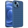 Mobigear Woven iPhone 14 Plus Hülle Flexibles TPU Backcover - Dunkelblau