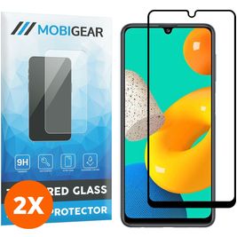 Mobigear Premium Samsung Galaxy M32 4G Panzerglas Gehärtetes Glas Displayschutz - Hüllenfreundlich - Schwarz (2er Pack)