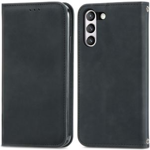 Mobigear Retro Slim Samsung Galaxy S21 FE Hülle Klapphülle Geldbörse - Schwarz