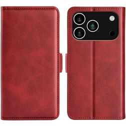 Mobigear Slim Magnet iPhone 17 Pro Hülle Klapphülle Geldbörse - Rot