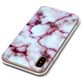 Mobigear Marble iPhone XS Hülle Flexibles TPU Backcover - Lila