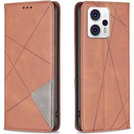 Mobigear Rhombus Slim Motorola Moto G13 Hülle Klapphülle - Braun