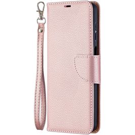 Mobigear Litchi Texture Wallet Book Case Rose Gold Samsung Galaxy A12