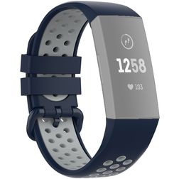 Mobigear Sport Plus Buckle Silikon Fitbit Charge 3 Armband Dornschließe - Dunkelblau