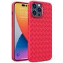 Mobigear Woven iPhone 14 Pro Hülle Flexibles TPU Backcover - Rot