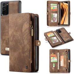 Caseme 008 Samsung Galaxy Note 20 Hülle Abnehmbare 2in1 Klapphülle Geldbörse - Braun
