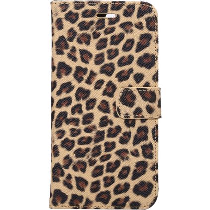 Mobigear Leopard iPhone 8 Plus Hülle Klapphülle Geldbörse - Braun