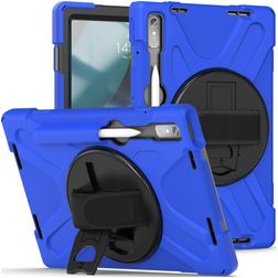 Mobigear SureGrip XGuard Lenovo Tab P11 Pro Gen 2 Hülle Kunststoff / Silikon Backcover + Stylus-Halter + Ständer - Blau