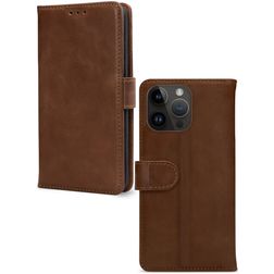 Mobilize Wallet iPhone 14 Pro Max Echtleder Klapphülle Portemonnaie - Braun