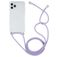 Mobigear Lanyard iPhone 12 Pro Max Flexibles TPU Handykette - Transparent / Blau / Lila