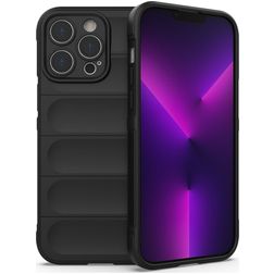 Mobigear Bumpy iPhone 14 Pro Max Hülle Flexibles TPU Backcover - Schwarz