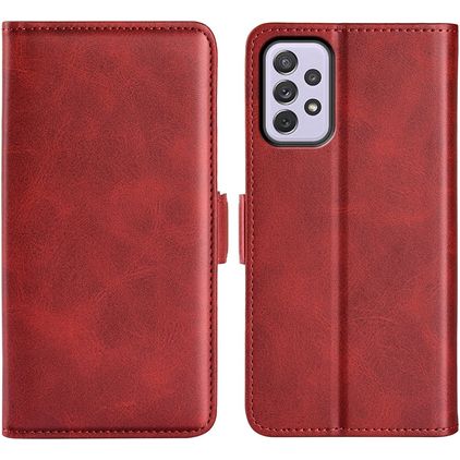 Mobigear Slim Magnet Samsung Galaxy A73 Hülle Klapphülle Geldbörse - Rot