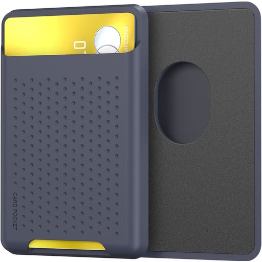 Mobigear Pocket Silikon Kartenetui - 2 Karten - MagSafe Kompatibel - Blau